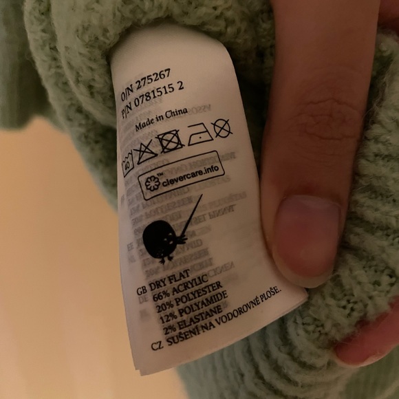 MONKI Light Green Sage Puffy Sleeve Button Down Knit Top - Picture 5 of 10